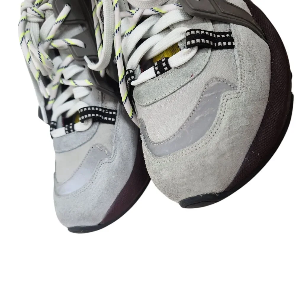GANNI Shoes Womens EU 41 US 11‎ Grey Tech Chunky Mixed-Media Sneakers Luxury